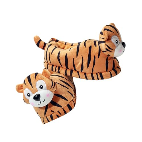 TEMPNAP 1Paar Hausschuhe Damen Tigerdesign Rutschfeste Dicke Sohle Flauschige Innenbodenschuhe für Winter Atmungsaktiv Skindfreundlich Gemütliche Zuhause Nächte von TEMPNAP