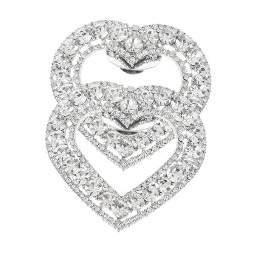 TEMPNAP 1Paar Herz Schuhclips mit Strasssteinen Abnehmbare Schuhschnallen für Damen Elegantes Schuhzubehör für Hochzeiten Partys Besondere Anlässe Vielseitige Auffällige von TEMPNAP