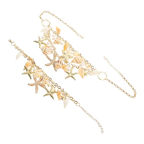 TEMPNAP Schmuckset Damen Charm-halskette Und Armband Muschel Stern Halskette Hautfreundlich Langlebig Für Verabredung Abendparty Hochzeit von TEMPNAP
