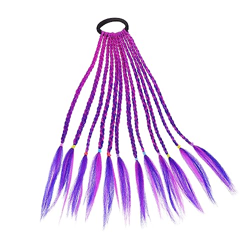 TEMPNAP Bunte Kinderperücke Zopfkopfschmuck Hochelastischem Material für Festival und Party Geflochtene Haardekoration für Kinder Geeignet für Aufführungen und Fotos von TEMPNAP