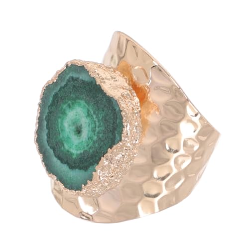 TEMPNAP 1Stück Exquisiter Unregelmäßiger Fingerring Vergoldetem mit Natürlichem Eleganter Damenschmuck für Partys Besondere Anlässe für Stilvolle Frauen von TEMPNAP