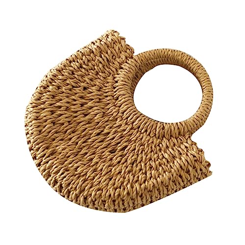 TEMPNAP 1Stück Halbmond Handtasche für Damen Handgefertigte Große Kapazität Leichtes Strand Accessoire für Einkäufe Partys Braune Geflochtene für Stilvolle TEMPNAP 1Stück Halbmond Handtasche für Damen Handgefertigte Große Kapazität Leichtes Strand Accessoire für Einkäufe Partys Braune Geflochtene für Stilvolle von TEMPNAP