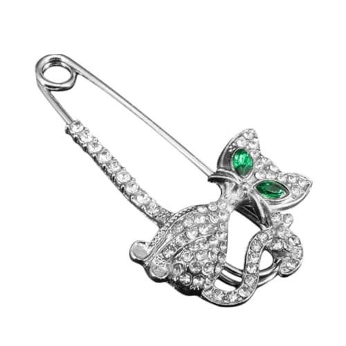 TEMPNAP 1Stück Kreative Katzenbrosche mit Funkelnden Strasssteinen Cartoon Design für Damen Dekoration für Silberfarbene Anstecknadel TEMPNAP 1Stück Kreative Katzenbrosche mit Funkelnden Strasssteinen Cartoon Design für Damen Dekoration für Silberfarbene Anstecknadel von TEMPNAP