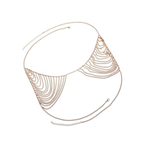 TEMPNAP Mehrschichtige Brustkette Aus Legierung Für Damen Eleganter Körperschmuck Für Partys Nachtclubs Und Besondere Anlässe Hautverträglich Und Angenehm Zu Tragen von TEMPNAP