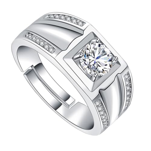 TEMPNAP 1Stück Stylischer Herrenring Kupfer Verstellbarer Ehering für Eleganter Fingerring Weiß für Hochzeit Verlobung Besondere Anlässe Modisches Accessoire TEMPNAP 1Stück Stylischer Herrenring Kupfer Verstellbarer Ehering für Eleganter Fingerring Weiß für Hochzeit Verlobung Besondere Anlässe Modisches Accessoire von TEMPNAP