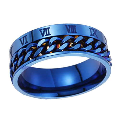 TEMPNAP 1Stück Titanstahl Ring für Damen Herren mit Römischen Ziffern Vielseitig Einsetzbar Ehering oder Modisches Accessoire Langlebig Kratzfest TEMPNAP 1Stück Titanstahl Ring für Damen Herren mit Römischen Ziffern Vielseitig Einsetzbar Ehering oder Modisches Accessoire Langlebig Kratzfest von TEMPNAP