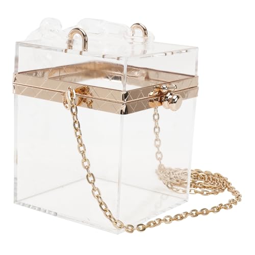 TEMPNAP 1Stück Umhängetasche Transparent Box Bag Damen Handtasche für Party Langlebig Leicht zu Reinigen Vielseitig Kombinierbar Stilvolles Design von TEMPNAP
