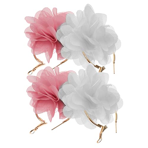 TEMPNAP 2 Paare Blumen Hängende Ohrringe für Frauen Weiß Rosa Trendiger Schmuck mit Feiner Verarbeitung und Leichtem Design für Besondere Anlässe und Täglichen Gebrauch von TEMPNAP