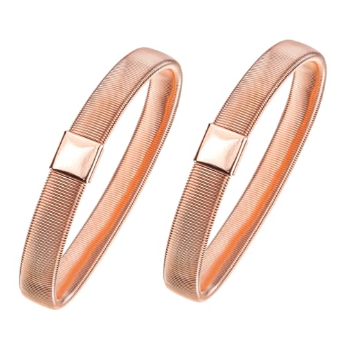 TEMPNAP 2 Stück Elastische Armbänder für Herren Armreifen mit Roségoldverschluss für Mode und Freizeit Langlebig und Verstellbar für Handgelenk oder Unterarm von TEMPNAP