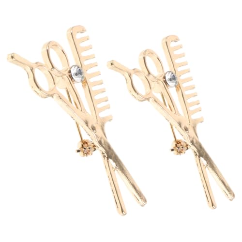 TEMPNAP 2 Stück Friseur Brosche Nadel mit Dekorative Anstecknadel für Kostüm Schmuck Praktische Sicherheitsnadel für Damen Herren von TEMPNAP