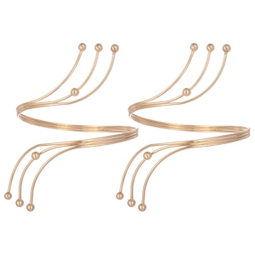 TEMPNAP 2 Stück Goldene Armreifen Metall für Damen Armcuffs für Leicht und zu Tragen für Partys Hochzeiten und Tägliches Styling von TEMPNAP