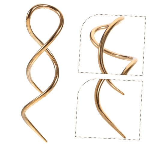 TEMPNAP 2 Stück Minimalistische Spiralohrhänger in Gold Geschwungene Lineare Threader Ohrringe für Damen Modische Vielseitige Ohrstecker für Alltag und Besondere Anlässe von TEMPNAP