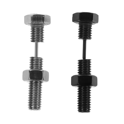 TEMPNAP 2 Stück Punk Schraub ohrstecker Set Titanstahl Schraubverschluss Ohrpiercing Unisex Goth Ohrringe für Halloween Party Alltag von TEMPNAP