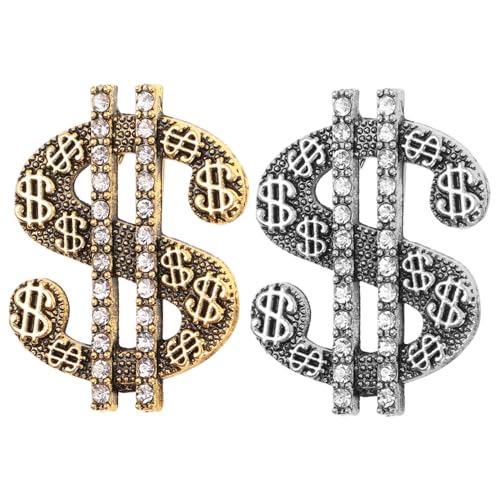 TEMPNAP 2 Stück Rhinestone Symbol Anstecknadel für Männer Vielseitiges Schmuckstück für Shirts Jacken und Hüte für Partys und Alltagsoutfits von TEMPNAP