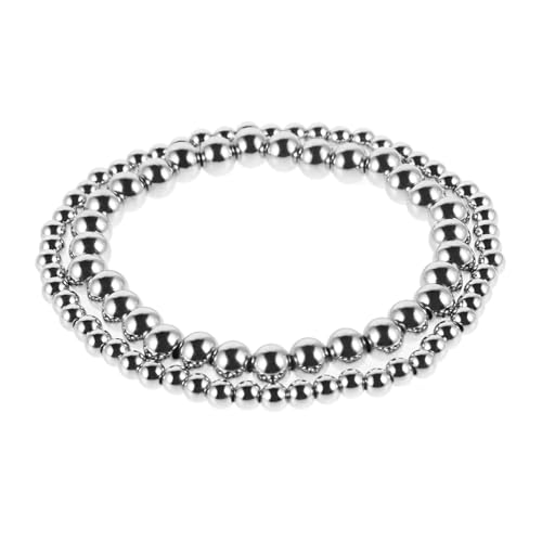 TEMPNAP 2 Stück Stahlperlenarmband für Damen Robuste Tragbare Armreifen Titanstahl Vielseitig Einsetzbar Kugeln Schmuckstück für TEMPNAP 2 Stück Stahlperlenarmband für Damen Robuste Tragbare Armreifen Titanstahl Vielseitig Einsetzbar Kugeln Schmuckstück für von TEMPNAP