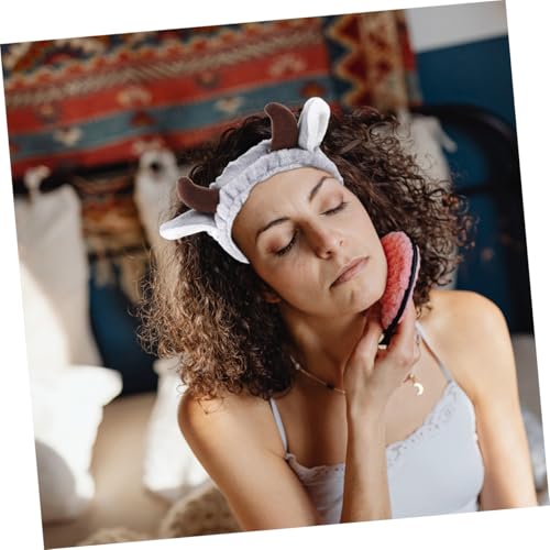TEMPNAP 2 Stück Süßes Horn Haarband aus Weichem Dehnbar und Langlebig für Make Up Gesichtsreinigung und Hautpflege Niedliches Tier Design für Frauen und Mädchen Spa Accessoire von TEMPNAP