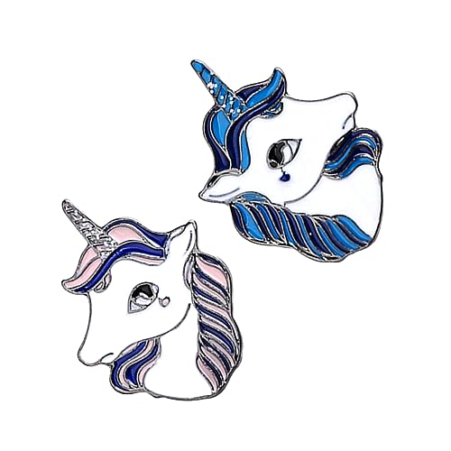 TEMPNAP 2 Stück Teiliges Einhorn Brosche Anstecknadel für Damen und Herren Kreative Brustnadel Modischer Accessoire für Kleidung Taschen und Anlässe von TEMPNAP