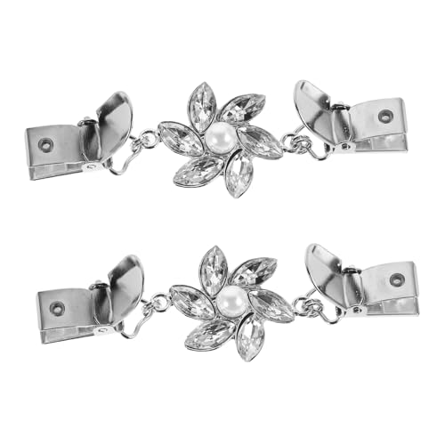 TEMPNAP 2 Stück Teiliges Strass Schal Clips für Damen Eleganter Vintage Kleid Clip mit Perlenbesatz Vielseitige Anstecknadeln für Cardigans Schals und Hemden für Festliche Anlässe und von TEMPNAP