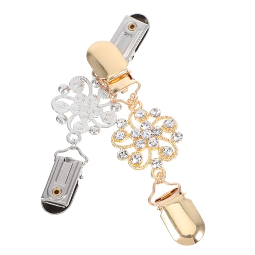 TEMPNAP 2 Stück Teiliges Vintage Strass schalclip aus Eleganter Cardigan Pullover broschenverschluss Rutschfester Schalhalter für Damen Vielseitig für Seidenschals Strickjacken Stilvolle von TEMPNAP