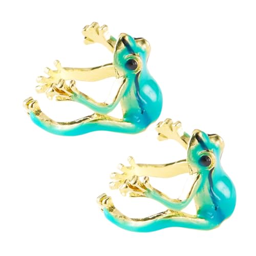TEMPNAP 2 Stück Verstellbarer Frosch Ring Set Offenes Design Lustiger Schmuck Damen Accessoire für Alltag Party Date von TEMPNAP