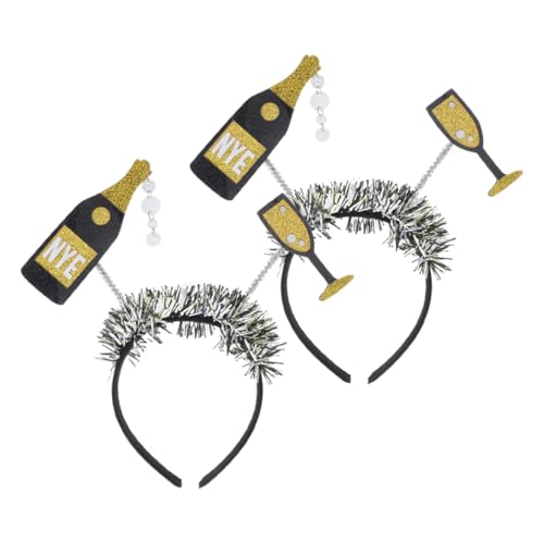 TEMPNAP 2stücke Neujahrs-stirnbänder Für Frauen Silvester Glitzer-haarband Party-zubehör Haarschmuck Weihnachten Festivität Haarreifen von TEMPNAP