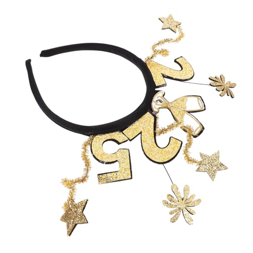 TEMPNAP 2025nummer Stirnband Mit Sternen Neujahrs-kopfbedeckung Für Erwachsene Party-accessoire Foto-requisite Für Silvesterfeier von TEMPNAP