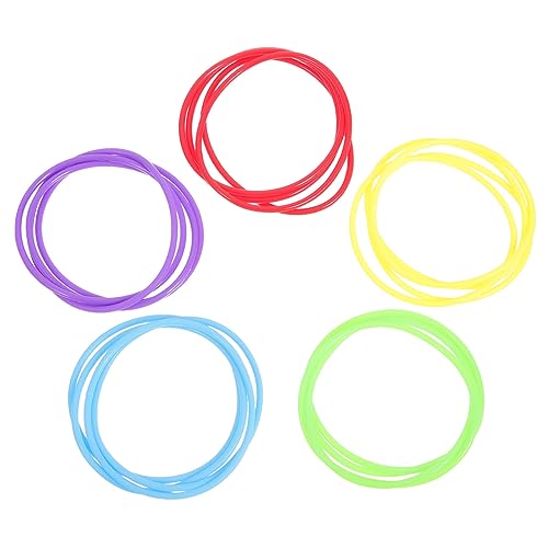 TEMPNAP 25stücke Silikonarmbänder Bunten Farben Elastische Jelly-armbänder Für Frauen Und Mädchen Für Partys Feiertage Und Farben Rot Gelb Grün Himmelblau von TEMPNAP