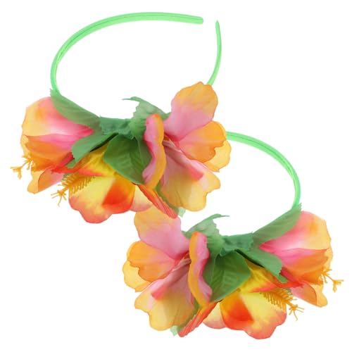 TEMPNAP 2St Hawaii-Blumen-Stirnband Hippie-Blumen-Stirnband passende Familienoutfits mottoparty hawaii blumenhaarbänder hawaiianische Blumenstirnbänder hawaiianische Stirnbänder Seidentuch von TEMPNAP