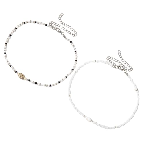 TEMPNAP 2 Stücke Muschelkette Perlen Choker für Damen Verstellbar Farbenfroh Sommer Strand Schmuck Geschenkidee für Teenager Mädchen von TEMPNAP