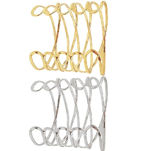 TEMPNAP 2Stücke Verstellbarer Offener Armreif Oberarm Manschette Hohler Armreif für Damen und Mädchen Elegantes Schmuckaccessoire für Hochzeiten Partys und Cosplay von TEMPNAP