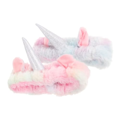 TEMPNAP 2stücke Einhorn-stirnband Zum Gesichtwaschen Spa-stirnbänder Einhorn-accessoires Für Frauen Make-up-haarstirnbänder Wickel Zum Gesichtswaschen Aus Bequemem Material von TEMPNAP