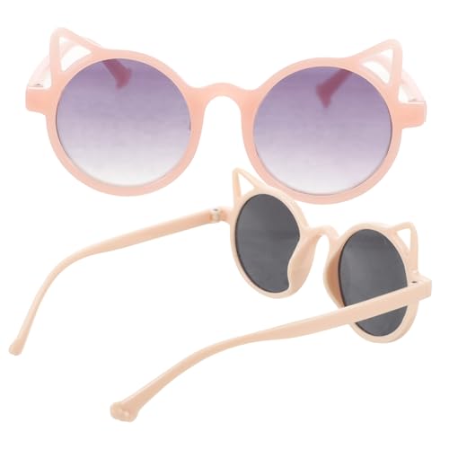 TEMPNAP 2paare Junge Mädchen Sonnenbrille Katze Ohren Kreative Partybrille Für Junge Mädchen Modische Accessoires Für Pool Und Geburtstagsfeiern Uv-schutz Leicht Und Bequem von TEMPNAP