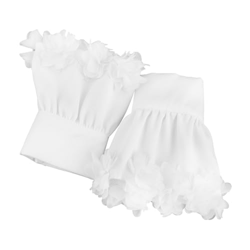 TEMPNAP 2stücke Elegante Französische Blumen Ärmel Fake Cuffs Dekorative Falsche Manschetten Für Vielseitige Anlässe Modische Chiffon Blüten Ärmel Für Alltag Und Besondere von TEMPNAP