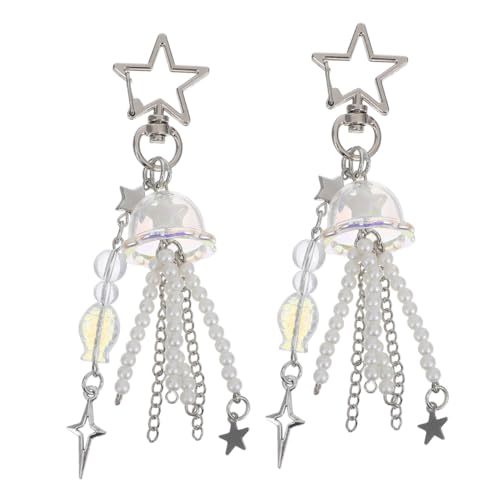 TEMPNAP 2stücke Jellyfish Schlüsselanhänger Mit Bunten Perlen Dekorativer Handtaschenanhänger Für Frauen Süßer Schlüsselbund Perfektes Für Mädchen Stilvolle Dekoration Für von TEMPNAP