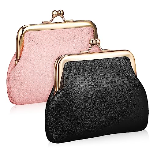 TEMPNAP 2stücke Vintage Münzgeldbörse Aus Pu- Mini-geldbörse Für Damen Mit Schnallenverschluss Zum Tragen Reisen Alltag von TEMPNAP