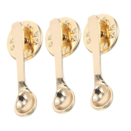 TEMPNAP 3 Stück Kreative Kaffee Broschen aus Legierter Metalllegierung Leichte Anstecknadeln mit Kaffeelöffel Motiv Dekorative Pins für Kleidung Schals und Rucksäcke Langlebig und Elegant von TEMPNAP