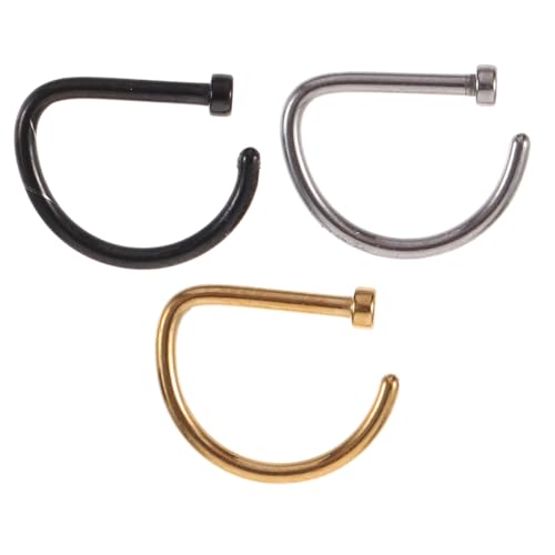 TEMPNAP 3 Stück Teiliges Nasenringe aus Offene D Förmige Nasenklammern Piercing Komfortabel und Leicht Anzulegen Modischer Schmuck für Damen und Herren Hypoallergen und Vielseitig von TEMPNAP