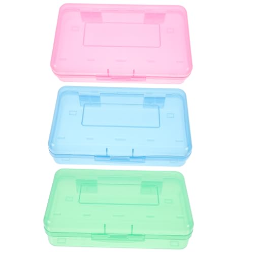 TEMPNAP 3stücke Teiliges Großes Stifteaufbewahrungset Stapelbares Transparentes Design Mit Klappdeckel Für Schulbedarf Und Make-up-Organisation Geeignet Für Junge Mädchen Und von TEMPNAP