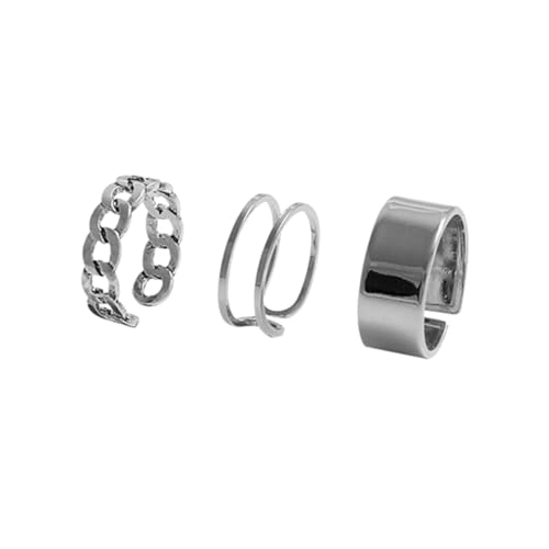 TEMPNAP 3Stücke Vintage Fingerring für Damen Offene Verstellbare Ringe Silber mit Goldbeschichtung Stilvolle Knöcheldekoration für TEMPNAP 3Stücke Vintage Fingerring für Damen Offene Verstellbare Ringe Silber mit Goldbeschichtung Stilvolle Knöcheldekoration für von TEMPNAP