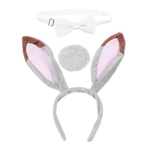 TEMPNAP 3stücke Teiliges Set Osterhasen Ohren Haarreif Mit Schleife Und Plüsch Kaninchen Ohrenschmuck Für Junge Mädchen Und Erwachsene Weich Und Bequem Für Ostern Und Kostümpartys von TEMPNAP