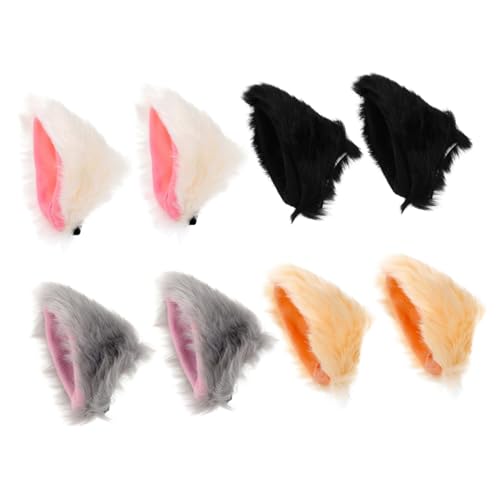 TEMPNAP 4 Paare Katzenohren Haarspangen Niedliche Cosplay Haarnadeln für Halloween Kostümpartys Leicht für Damen Kostümzubehör von TEMPNAP