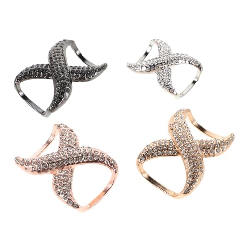 TEMPNAP 4stücke Teiliger Schalverschlusshalter Mit Schleifendesign Funkelnde Strass-verzierungen Leicht Und Glatt Für Schals Und Tücher Für Abendpartys Und Täglichen Gebrauch von TEMPNAP