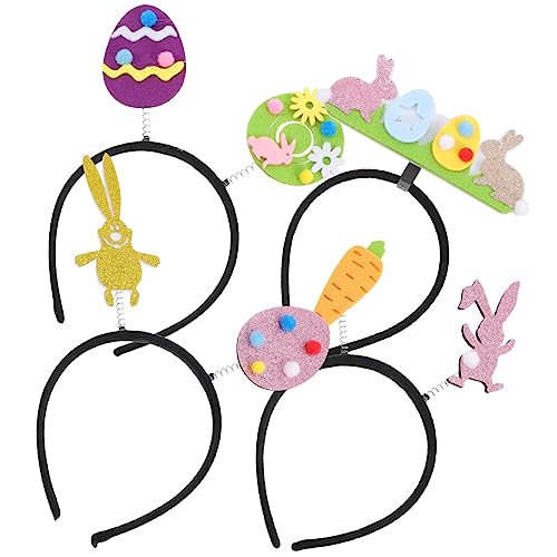 TEMPNAP 4 Stück Osterbrillen Hasen Partygeschenke Kompaktes Kostüm Haarband Aufblasbare Foto Requisiten Stirnband Dekore Schickes Haarband Kopfbedeckung von TEMPNAP