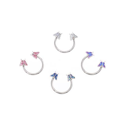TEMPNAP 4 Stück Teiliges Ohrringe mit Schmetterlingsdesign Piercing für Septum Ohrschmuck und Rosa für Damen und Besondere Anlässe von TEMPNAP