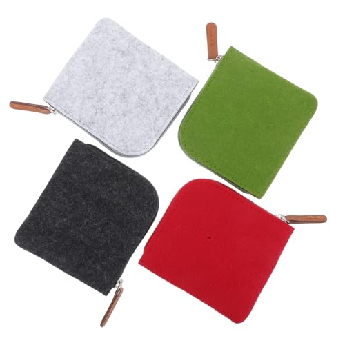 TEMPNAP 4stücke Filz-geldbörse Mit Reißverschluss Aufbewahrungstasche Für Münzen Und Kleingeld Mini-geldbörse Aus Filz Für Junge Mädchen Und Mädchen Und Langlebig von TEMPNAP