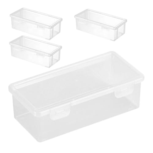 TEMPNAP 4stücke Große Transparente Aufbewahrungsbox Für Stifte Mit Schnappverschluss Stapelbare Kunststoff-Organizer Für Büro Und Schulbedarf Für Kunstbedarf Und Kleine Utensilien von TEMPNAP
