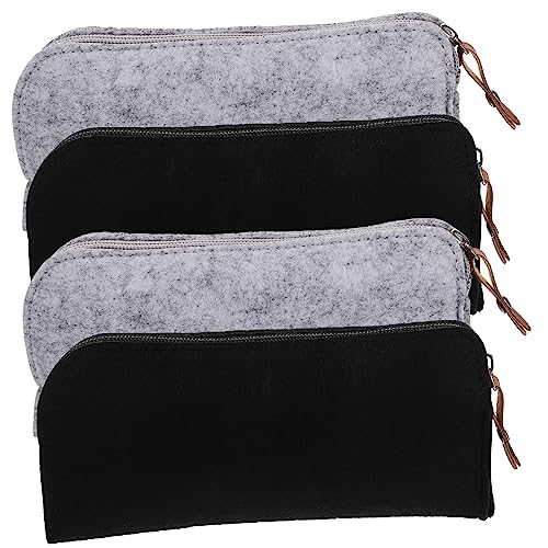 TEMPNAP 4stücke Teiliges Vielseitiger Reißverschluss-Filz-stiftbeutel Für Schüler Reise-Organizer Langlebig Und Geräumig Für Stifte Kosmetik Und Für Schulgebrauch Oder Unterwegs von TEMPNAP