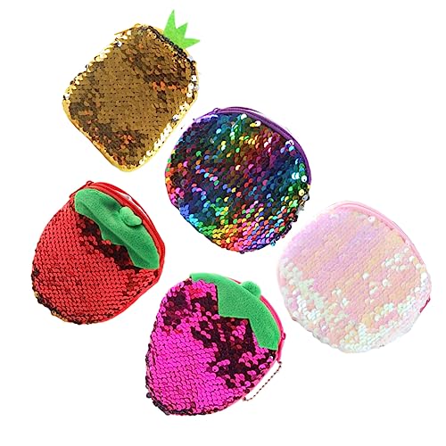 TEMPNAP Modisches Pailletten-geldbörsen-Set 5-teilig Mit Reißverschluss Kurze Geldbörse Für Damen Robustes Material Leicht Für Business Oder von TEMPNAP