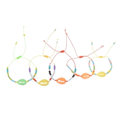 TEMPNAP Hawaii Muschelarmband 5 Stücke Damen Schmuck Hand Kette für Besondere Anlässe Handgemacht Langlebig Boho Style von TEMPNAP