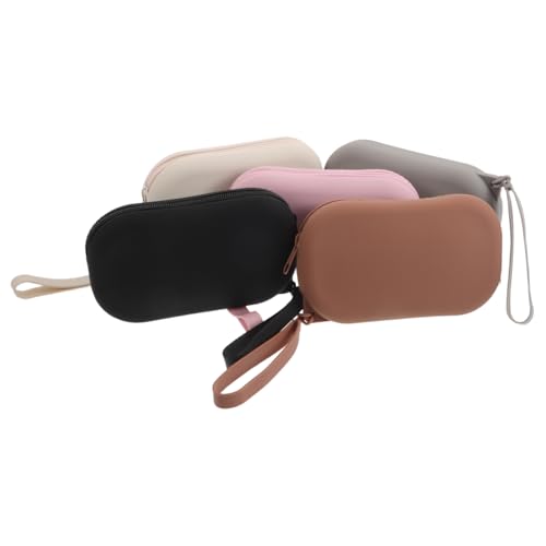 TEMPNAP 5stücke Kleine Reißverschlusstasche Aus Silikon Organizer Für Reise-kosmetikbeutel Tragbare Make-up-Tasche Für Damen Mit Griff Aufbewahrungstasche Für Münzen Und Schlüssel von TEMPNAP